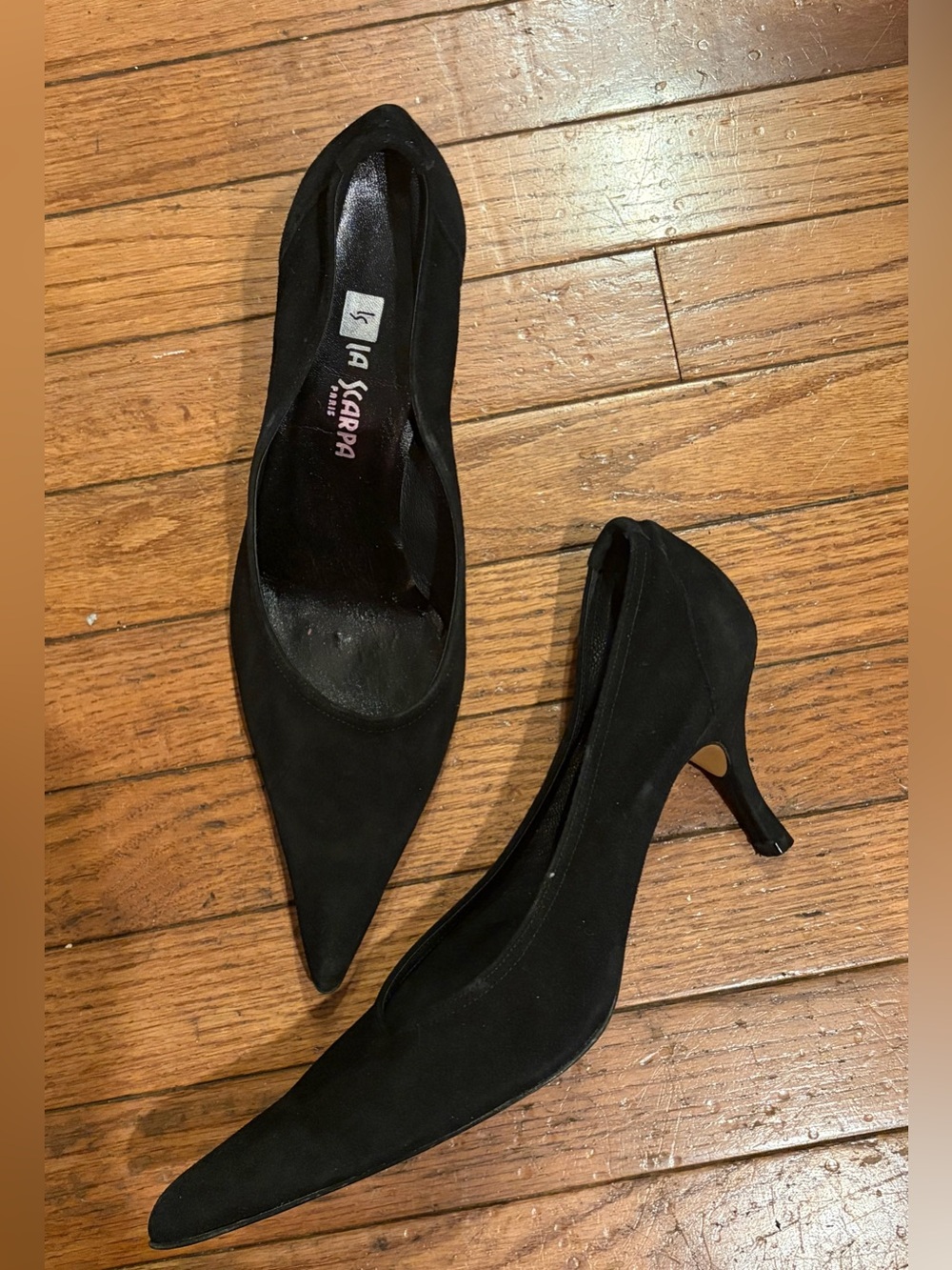 La Scarpa Paris black Suede heels size 40